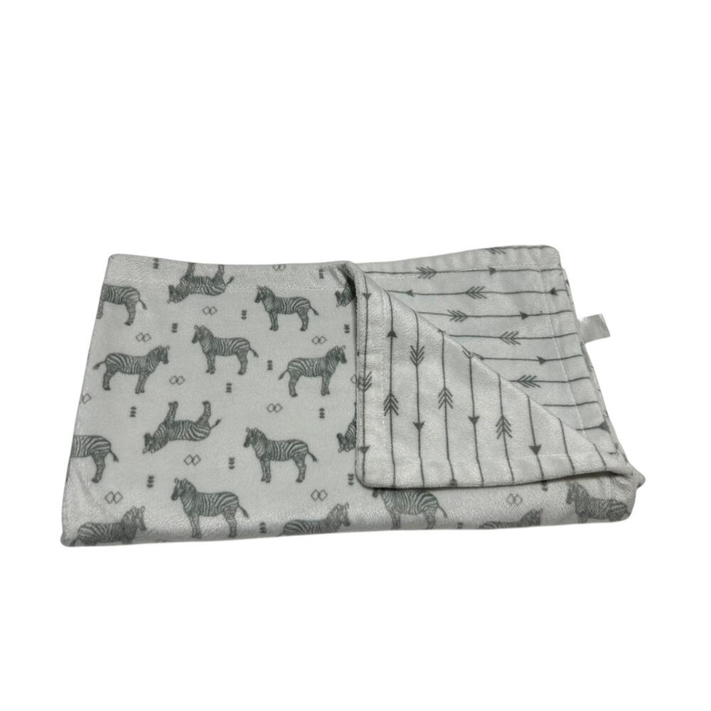 Modern Baby Zebra Arrrows Reversible Baby Blanket Soft Gray White